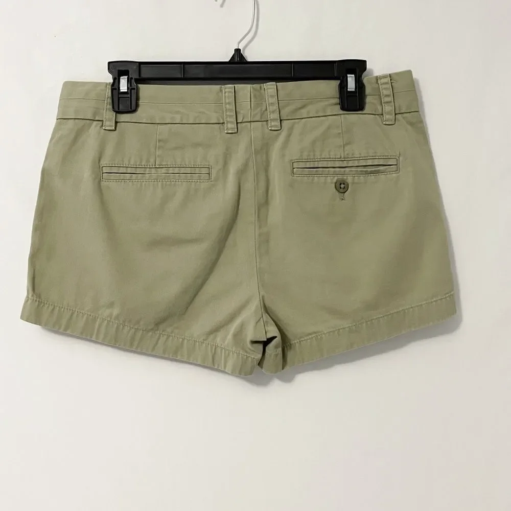 J. Crew Weathered Chino Shorts Olive Green Size 6